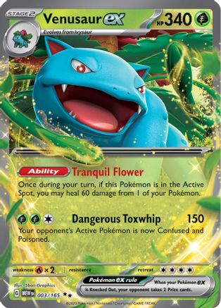 Venusaur ex - 003/165 (3) - [SV: Scarlet & Violet 151] Holofoil Pokemon Single Pokémon
