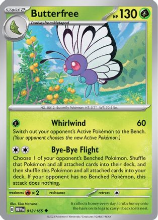 Butterfree (12) Reverse Holofoil [SV: Scarlet & Violet 151] Pokemon Single Pokémon