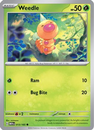 Weedle (13) Reverse Holofoil [SV: Scarlet & Violet 151] Pokemon Single Pokémon