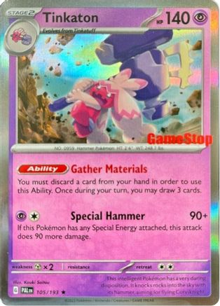 Tinkaton - 105/193 (GameStop Exclusive) Holofoil [Misc: Cards & Products] Pokemon Single Pokémon
