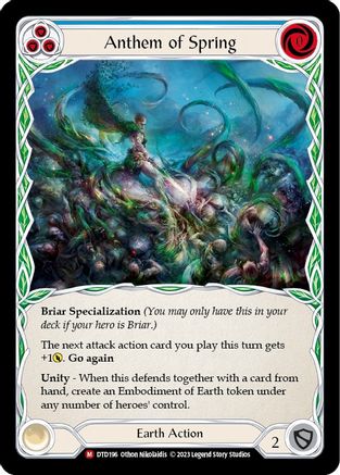 Anthem of Spring [DTD196] (Dusk Till Dawn)  Rainbow Foil Flesh And Blood Single Flesh And Blood   