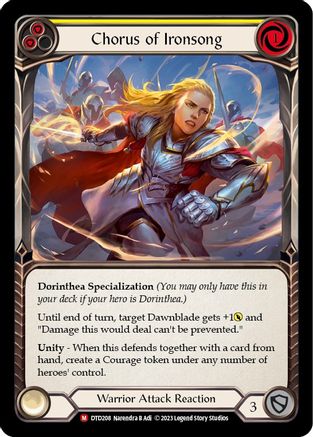 Chorus of Ironsong [DTD208] (Dusk Till Dawn)  Rainbow Foil Flesh And Blood Single Flesh And Blood   