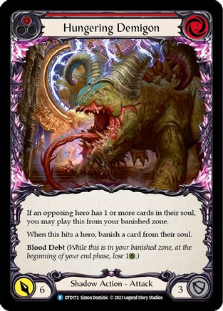 Hungering Demigon (Red) [DTD172] (Dusk Till Dawn)  Rainbow Foil Flesh And Blood Single Flesh And Blood   
