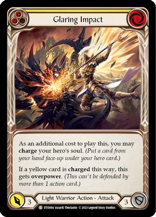 Glaring Impact (Yellow) [DTD064] (Dusk Till Dawn)  Rainbow Foil Flesh And Blood Single Flesh And Blood   
