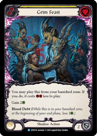 Grim Feast (Yellow) [DTD176] (Dusk Till Dawn)  Rainbow Foil Flesh And Blood Single Flesh And Blood   