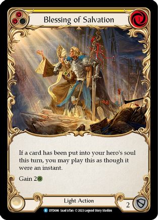 Blessing of Salvation (Yellow) [DTD086] (Dusk Till Dawn)  Rainbow Foil Flesh And Blood Single Flesh And Blood   
