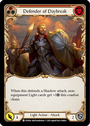Defender of Daybreak (Red) [DTD094] (Dusk Till Dawn) Flesh And Blood Single Flesh And Blood   