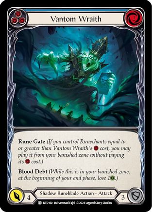 Vantom Wraith (Blue) [DTD160] (Dusk Till Dawn)  Rainbow Foil Flesh And Blood Single Flesh And Blood   