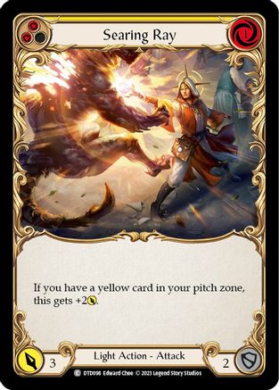 Searing Ray (Yellow) [DTD098] (Dusk Till Dawn)  Rainbow Foil Flesh And Blood Single Flesh And Blood   