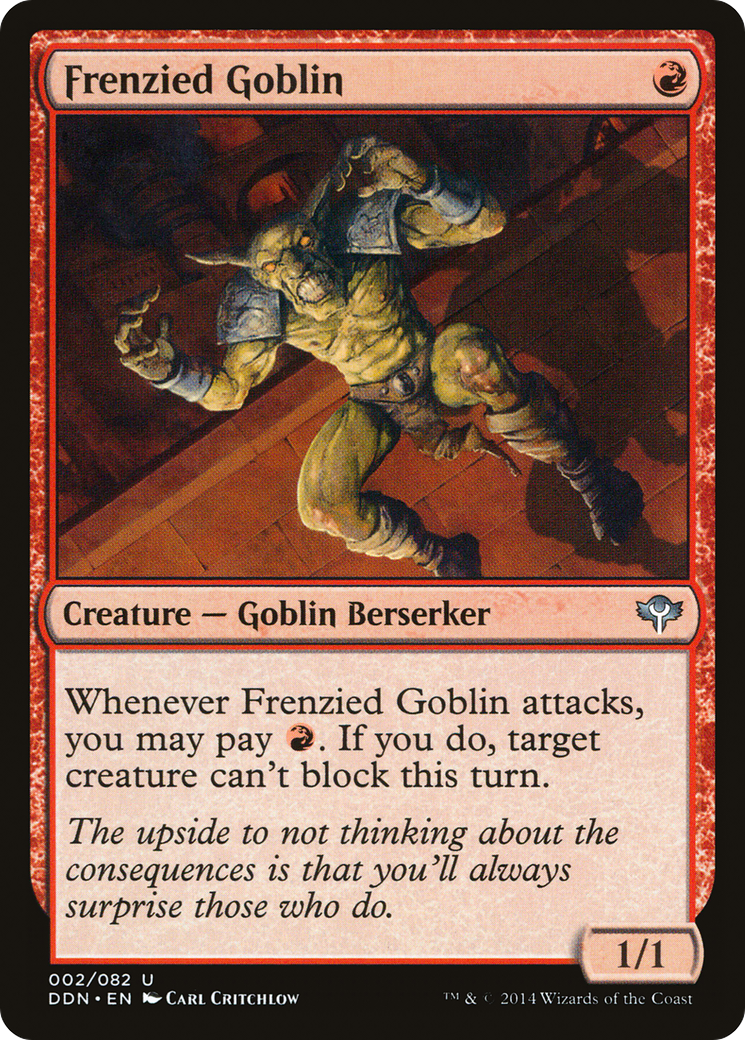 Frenzied Goblin (DDN-002) [Misc] Duel Decks: Speed vs. Cunning MTG Single Wizards of the Coast