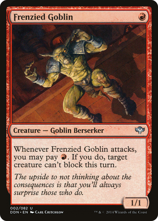 Frenzied Goblin (DDN-002) [Misc] Duel Decks: Speed vs. Cunning MTG Single Wizards of the Coast