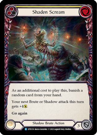 Shaden Scream (Yellow) [DTD119] (Dusk Till Dawn) Flesh And Blood Single Flesh And Blood   