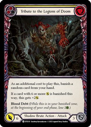 Tribute to the Legions of Doom (Yellow) [DTD131] (Dusk Till Dawn)  Rainbow Foil Flesh And Blood Single Flesh And Blood   