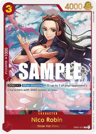 Nico Robin (Store Championship Participation Pack) (OP01-017) [One Piece Promotion Cards] Foil One Piece Single Bandai