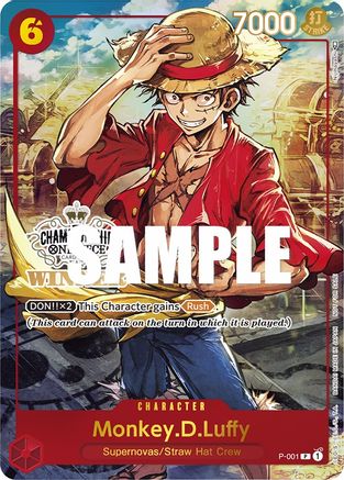 Monkey.D.Luffy (Store Championship Trophy Card) (P-001) [One Piece Promotion Cards] Foil One Piece Single Bandai