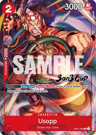 Usopp (3-on-3 Cup) [Participant] (OP01-004) [One Piece Promotion Cards] One Piece Single Bandai
