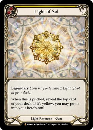 Light of Sol [DTD000] (Dusk Till Dawn)  Cold Foil Flesh And Blood Single Flesh And Blood   