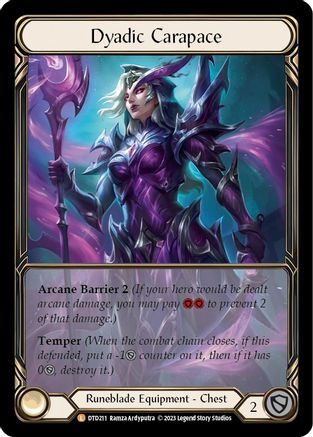 Dyadic Carapace (Extended Art) [DTD211] (Dusk Till Dawn)  Cold Foil Flesh And Blood Single Flesh And Blood   