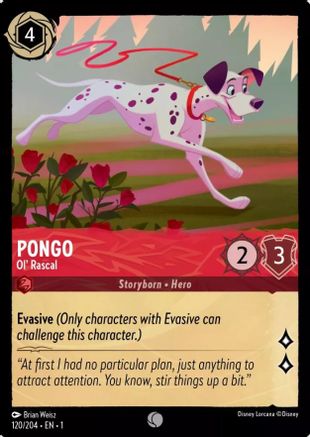Pongo - Ol' Rascal (120/204) [The First Chapter] Cold Foil Lorcana Single Disney