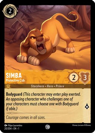 Simba - Protective Cub (20/204) [The First Chapter] Lorcana Single Disney