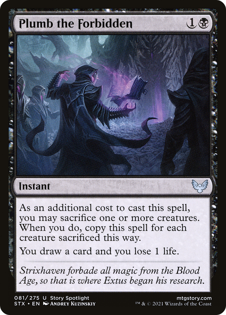 Plumb the Forbidden (STX-081) [Strixhaven: School of Mages] Foil MTG Single Wizards of the Coast