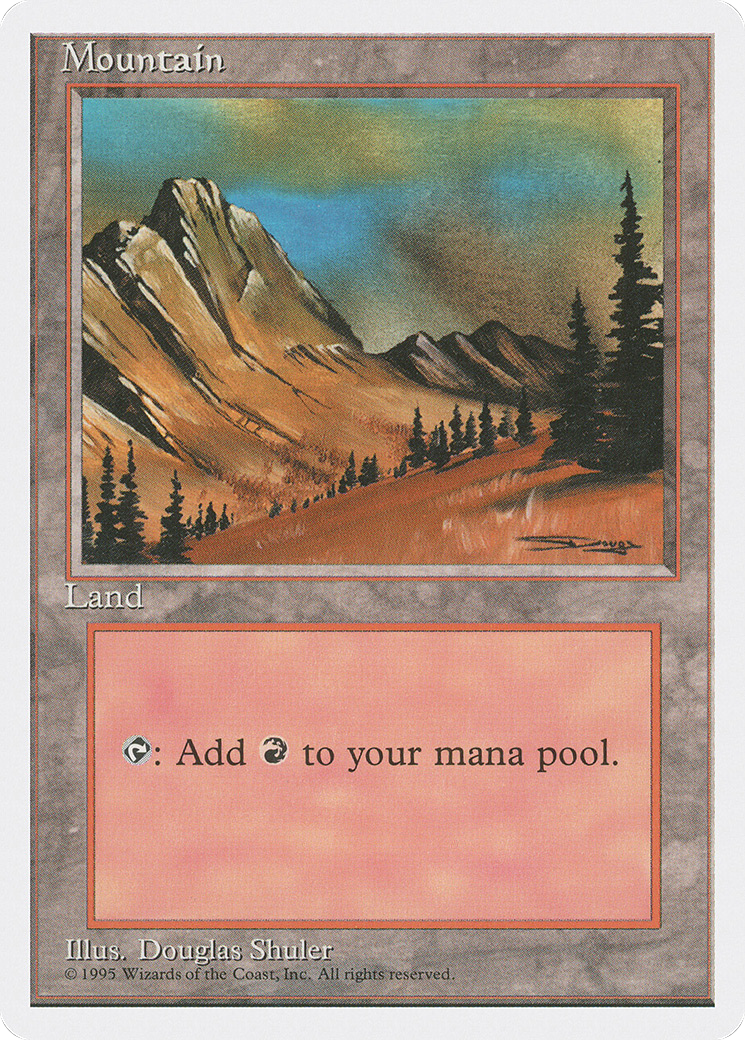 Mountain (4ED-375) [Fourth Edition] MTG Single Wizards of the Coast