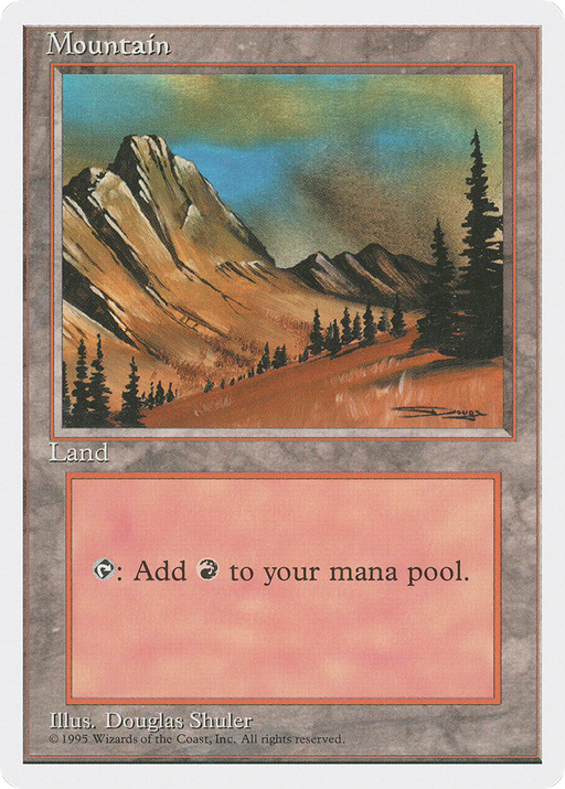 Mountain (4ED-375) [Fourth Edition] MTG Single Wizards of the Coast
