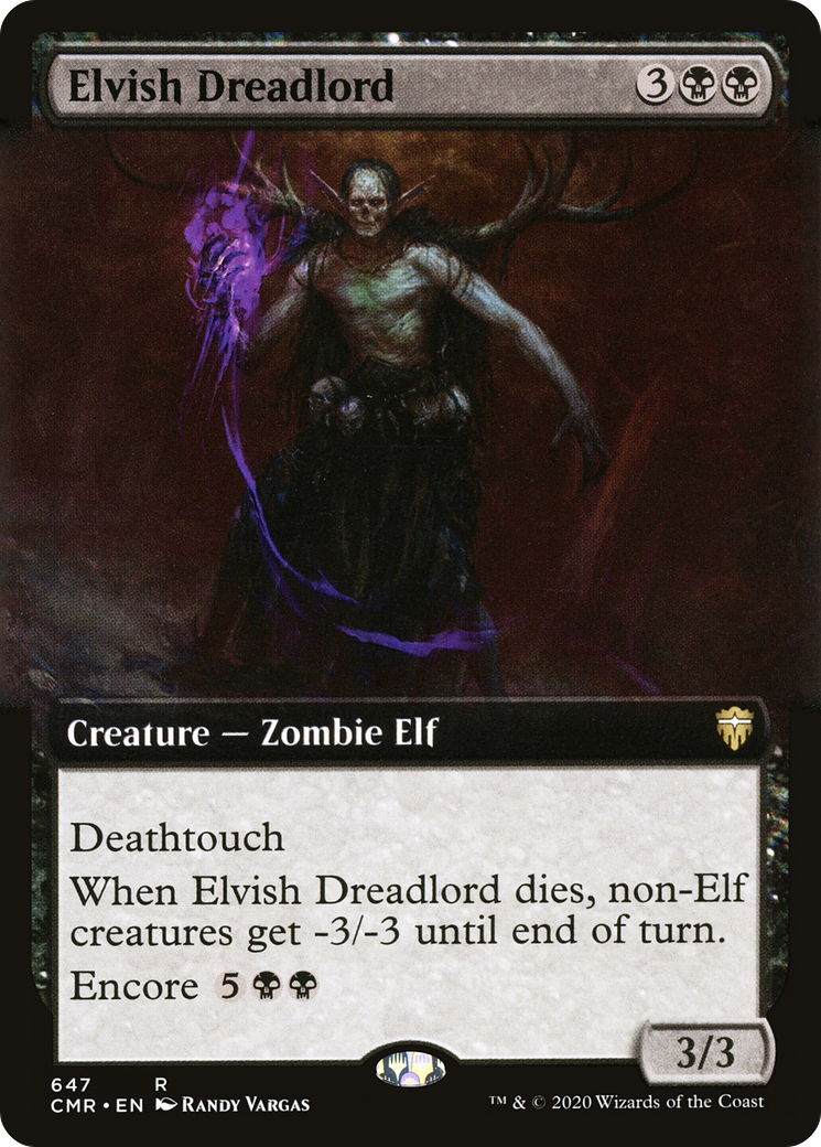 Elvish Dreadlord (CMR-647) [Commander Legends] (Extended Art) Foil MTG Single Wizards of the Coast