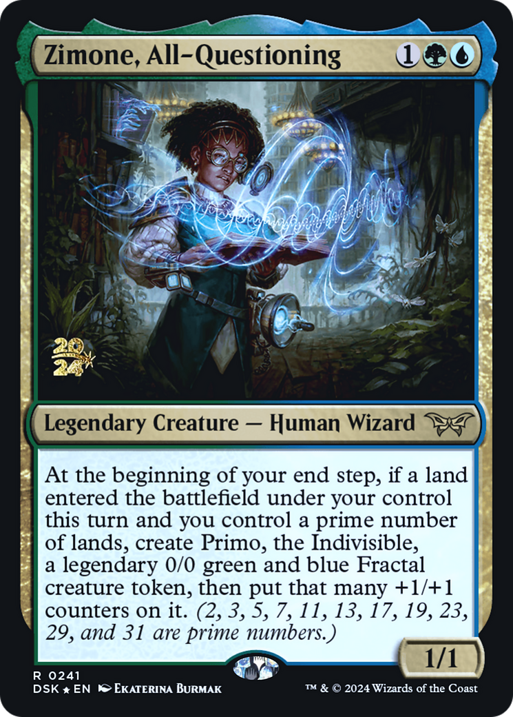 Zimone, All-Questioning (PRE-241) [Duskmourn: House of Horror Promos] Foil MTG Single Wizards of the Coast
