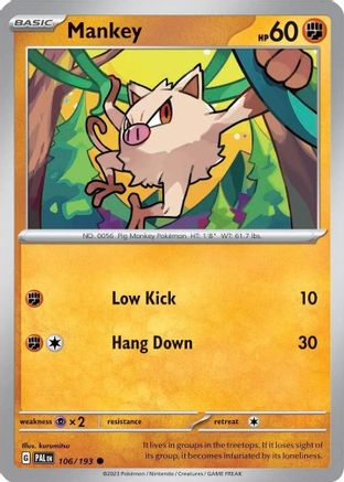 Mankey - 106/193 (Cosmos Holo) Holofoil [Misc: Cards & Products] Pokemon Single Pokémon