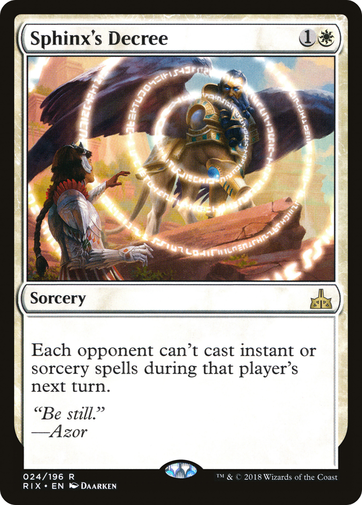 Sphinx's Decree (RIX-024) [Rivals of Ixalan] Foil MTG Single Wizards of the Coast
