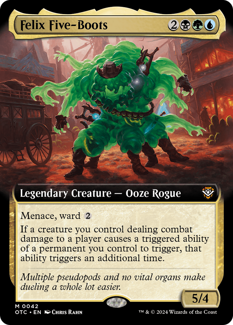 Felix Five-Boots (OTC-042) [Outlaws of Thunder Junction Commander] (Extended Art) Foil MTG Single Wizards of the Coast
