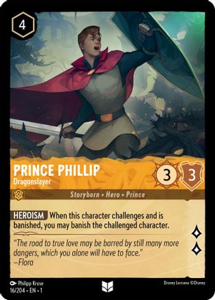 Prince Phillip - Dragonslayer (16/204) [The First Chapter] Cold Foil Lorcana Single Disney