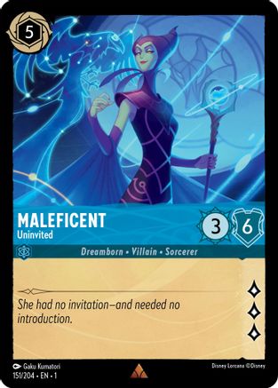 Maleficent - Uninvited (151/204) [The First Chapter] Cold Foil Lorcana Single Disney