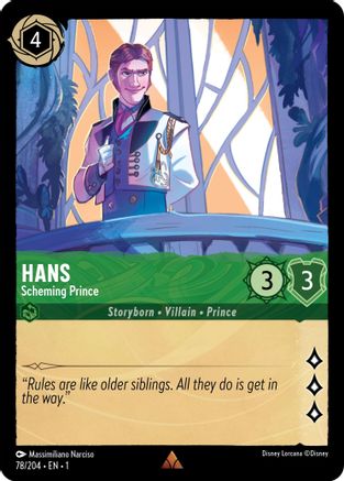 Hans - Scheming Prince (78/204) [The First Chapter] Lorcana Single Disney