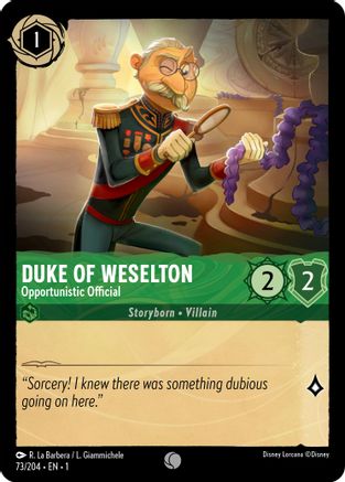 Duke of Weselton - Opportunistic Official (73/204) [The First Chapter] Lorcana Single Disney