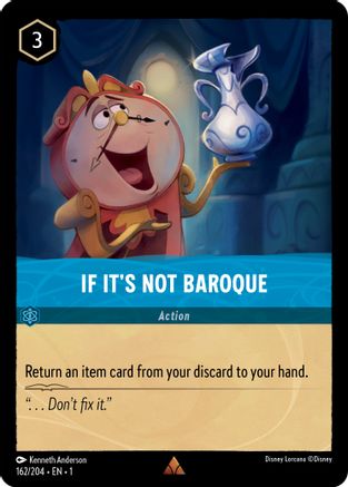 If It's Not Baroque (162/204) [The First Chapter] Cold Foil Lorcana Single Disney
