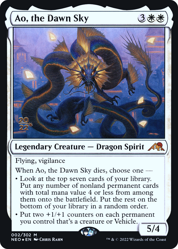 Ao, the Dawn Sky (PRE-002) [Kamigawa: Neon Dynasty Promos] Foil MTG Single Wizards of the Coast