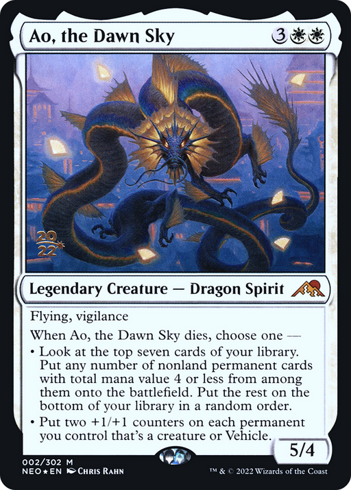 Ao, the Dawn Sky (PRE-002) [Kamigawa: Neon Dynasty Promos] Foil MTG Single Wizards of the Coast