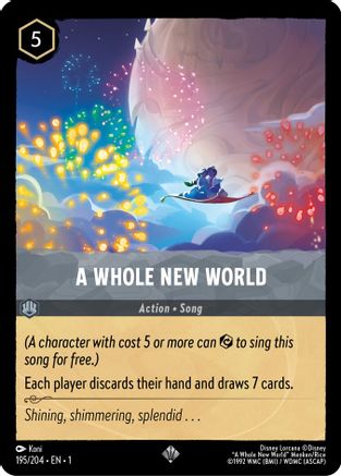 A Whole New World (195/204) [The First Chapter] Lorcana Single Disney