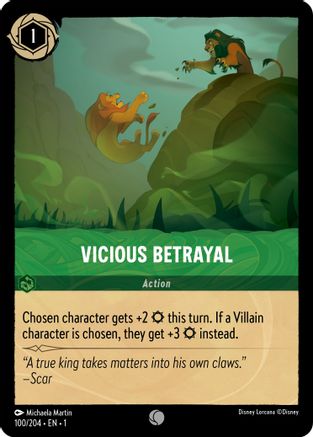 Vicious Betrayal (100/204) [The First Chapter] Cold Foil Lorcana Single Disney