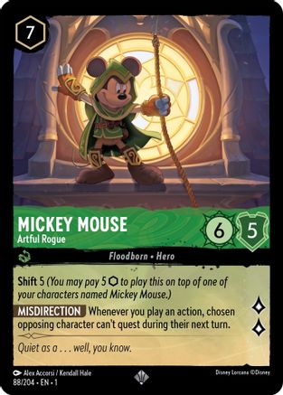 Mickey Mouse - Artful Rogue (88/204) [The First Chapter] Lorcana Single Disney