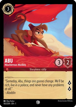 Abu - Mischievous Monkey (103/204) [The First Chapter] Cold Foil Lorcana Single Disney
