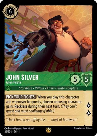 John Silver - Alien Pirate (82/204) [The First Chapter] Cold Foil Lorcana Single Disney