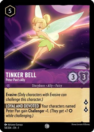 Tinker Bell - Peter Pan's Ally (58/204) [The First Chapter] Lorcana Single Disney