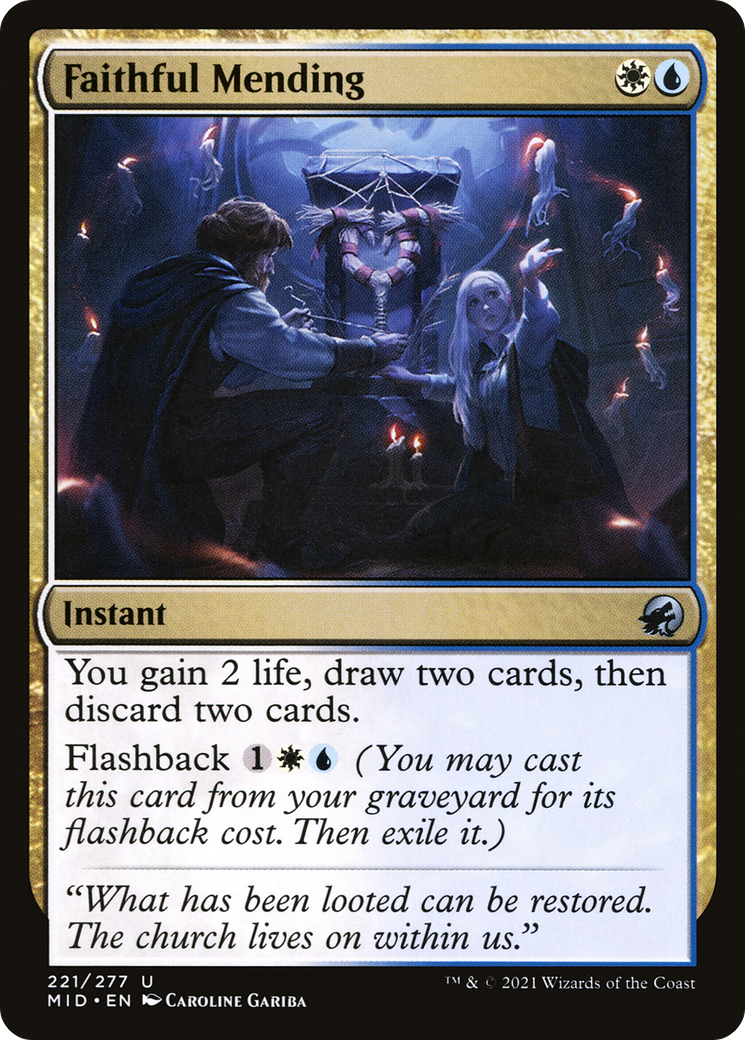 Faithful Mending (MID-221) [Innistrad: Midnight Hunt] MTG Single Wizards of the Coast