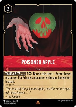 Poisoned Apple (134/204) [The First Chapter] Cold Foil Lorcana Single Disney