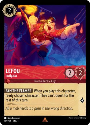 Lefou - Instigator (112/204) [The First Chapter] Cold Foil Lorcana Single Disney