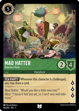 Mad Hatter - Gracious Host (86/204) [The First Chapter] Lorcana Single Disney