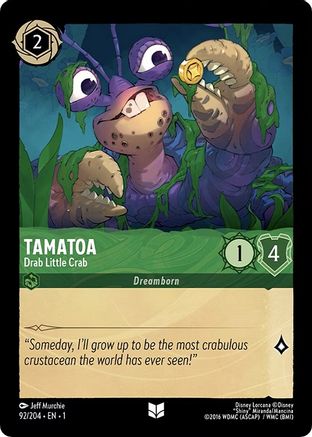 Tamatoa - Drab Little Crab (92/204) [The First Chapter] Lorcana Single Disney